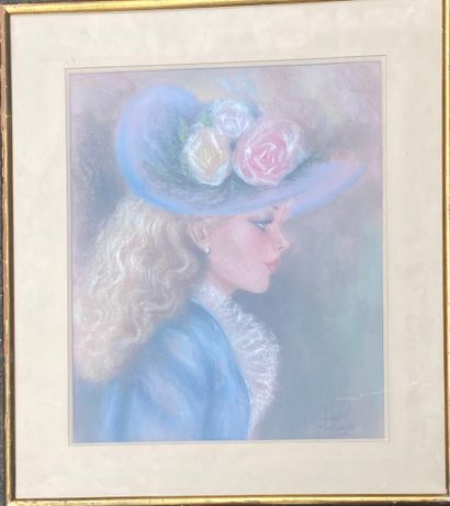 Marius MEYNIER, circa 1910
Lot of four pastels...