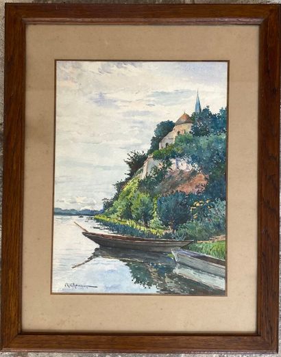R. CHAUSSON, 20th century
Landscape with...