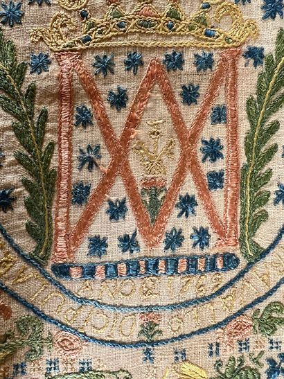 ITALY, 1769
Monogrammed altar cloth 
49 x...