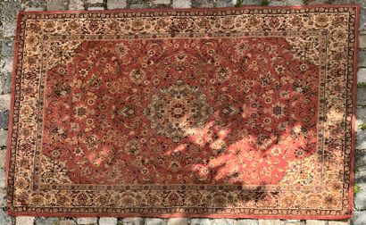 Wool carpet on red background 
280 x 197...