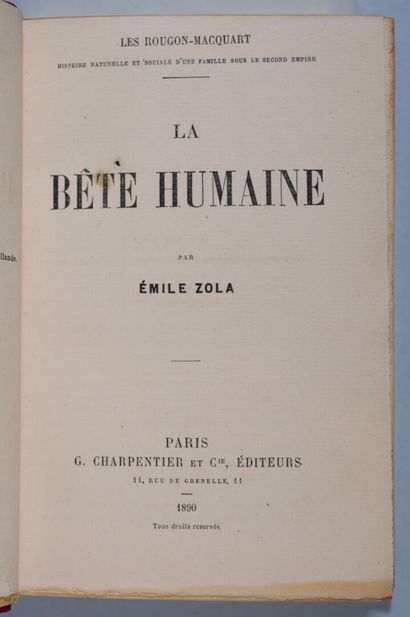 ZOLA (Émile). La bête humaine. Paris, Charpentier,...