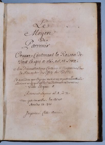 [Manuscrit]. [BEROALDE DE VERVILLE (François)]...