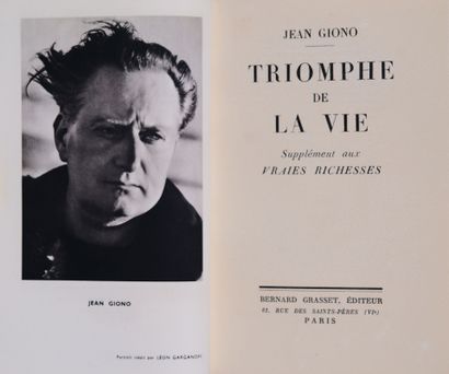 GIONO (Jean). Triomphe de la vie. Supplément...