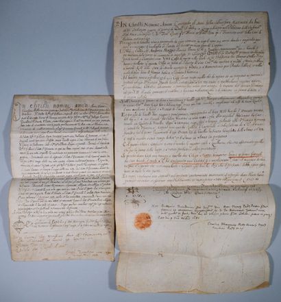 ITALIE. 2 actes de vente. Acte de vente d'une...