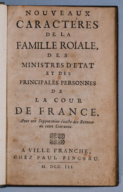 NOUVEAUX caractères de la famille roïale,...