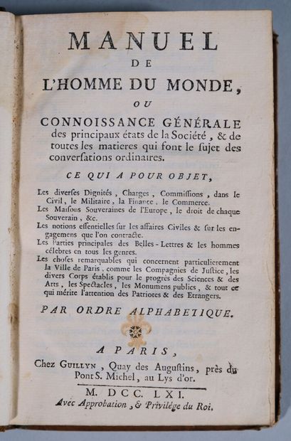 [ALLETZ (Pons-Augustin)]. Manuel de l'homme...