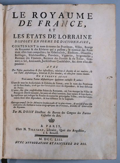 DOISY (Pierre). Le royaume de France et les...