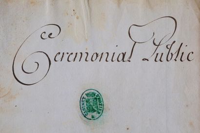 [Manuscrit]. [Lyon]. CÉRÉMONIAL PUBLIC. Manuscrit,...