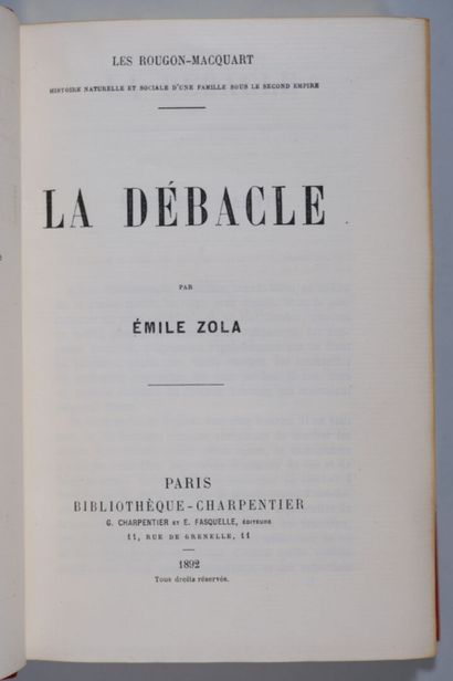 ZOLA (Émile). La débâcle. Paris, Charpentier...