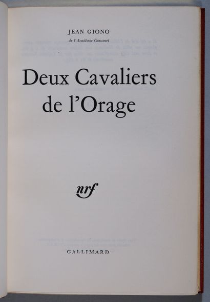 GIONO (Jean). Deux cavaliers de l'orage....