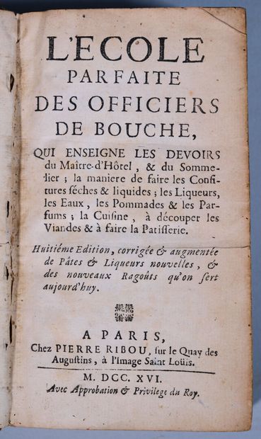 [Gastronomie]. ÉCOLE (L') parfaite des officiers...