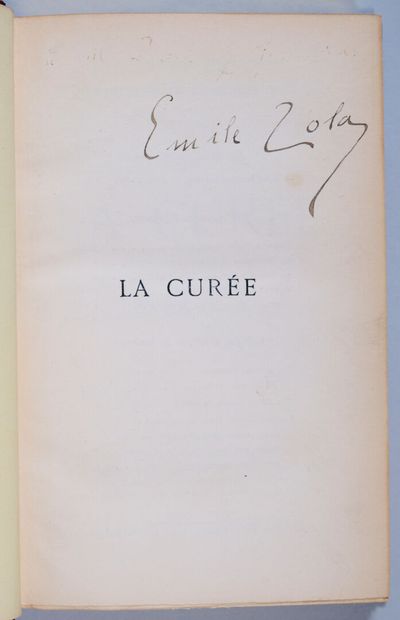 ZOLA (Émile). La curée. Paris, Librairie...