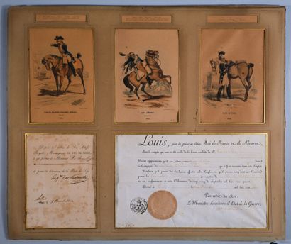 [Militaria]. Ensemble de 2 documents et de...