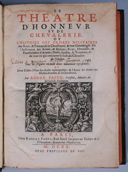 [Reliure aux armes]. FAVYN (André). Le théâtre...