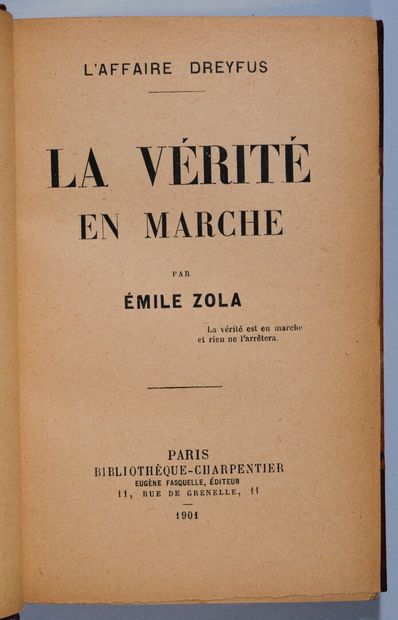 ZOLA (Émile). L'affaire Dreyfus. La vérité...