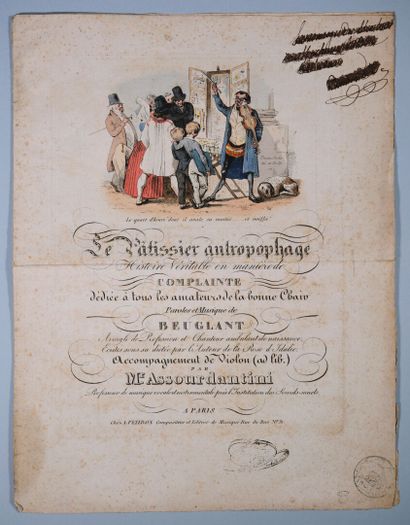 [Chanson]. PÂTISSIER (LE) anthropophage....