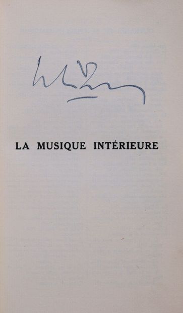 MAURRAS (Charles). La musique intérieure....