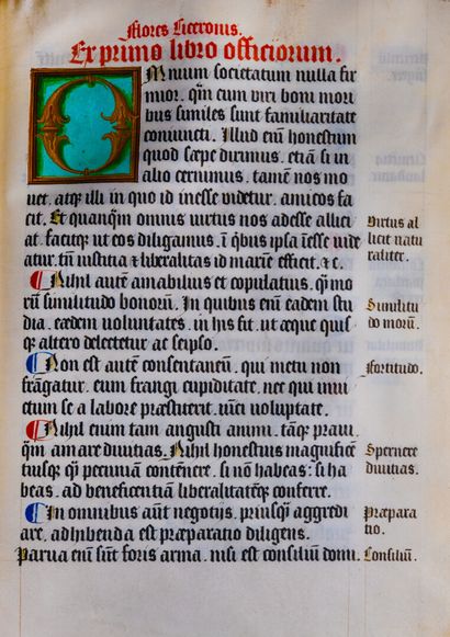 [Manuscrit enluminé du XVIe siècle] [Humanisme]....