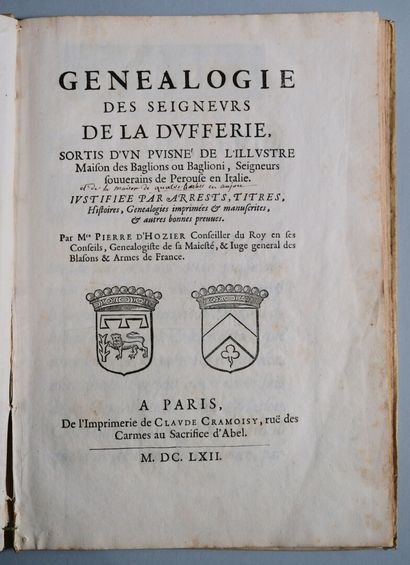 HOZIER (Pierre d'), [LE LABOUREUR (Jean)]....