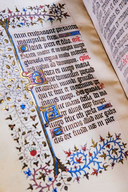 [Fragments d'un manuscrit enluminé du XVe...