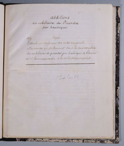 [Manuscrit]. [Picardie]. [DES COUTILS DE...