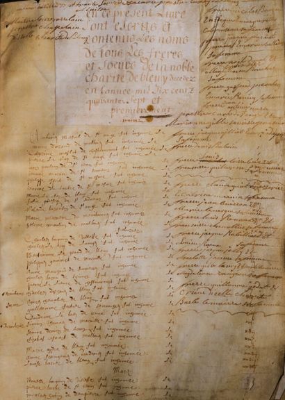 [Manuscrit]. [Confrérie de charité, XVIIe-XVIIIe...