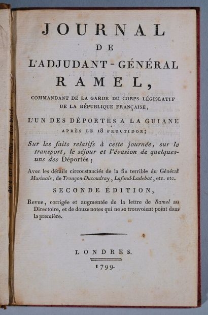 RAMEL (Jean-Pierre). Journal de l'adjudant-général...