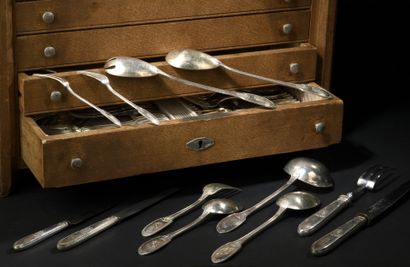 Minerva hallmarked silver dinner service,...