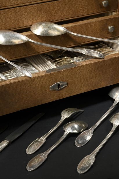 Minerva hallmarked silver dinner service,...