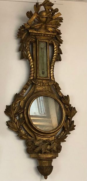 BAROMETRE THERMOMETRE, d'époque Louis XVI;...