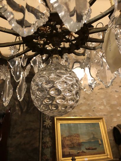 IMPORTANT LUSTRE de style Louis XV en métal,...