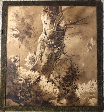 Henry ROLLAND 
The oak tree; ruin by the...