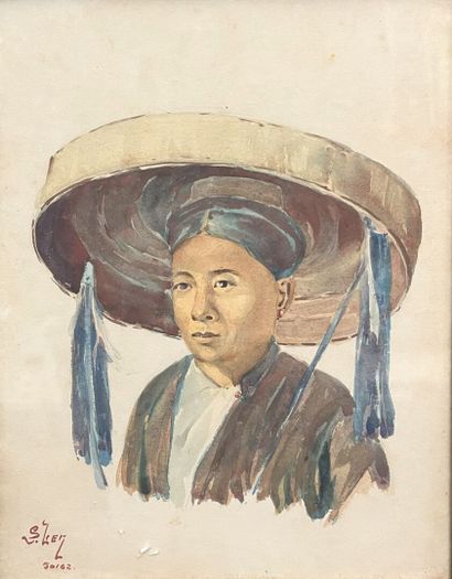 École VIETNAMIENNE du XXe siècle 
Deux portraits....