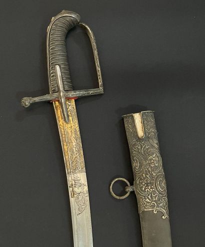 CAVALERIE SABRE with curved, one-third acid-etched...