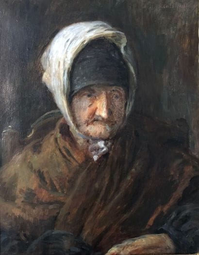 Adolf Félix CALS (1810-1880)
Elderly woman.
Oil...