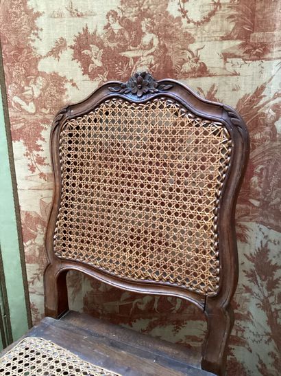DEUX CHAISES cannées d'époque Louis XV
A...