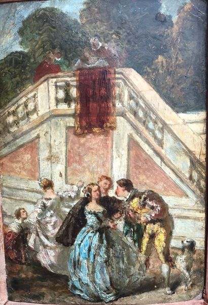 19th century FRENCH school. 
Scène galante...