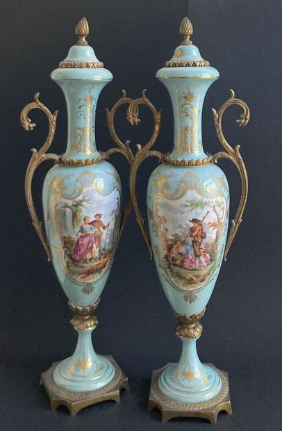 In the SEVRES taste: 
A PAIR OF porcelain...