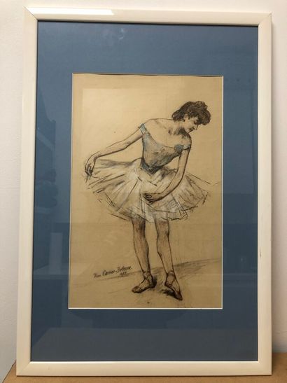 Pierre CARRIER-BELLEUSE (1851-1923/33)
Ballerina.
Charcoal...