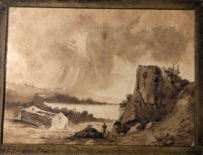 Henry ROLLAND 
The oak tree; ruin by the...