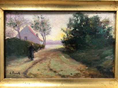 Lucien FRANK (1857-1920)
Village landscape.
Oil...