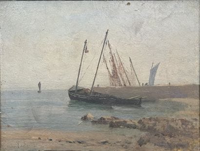 Élodie LA VILETTE (1843-1917) 
Boat on the...