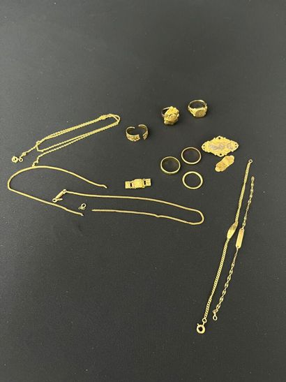 LOT in 750/°°° (18K) gold including : 
-TWO...