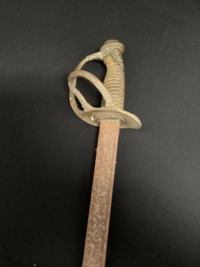 SABRE, straight blade (rusted) and bronze...