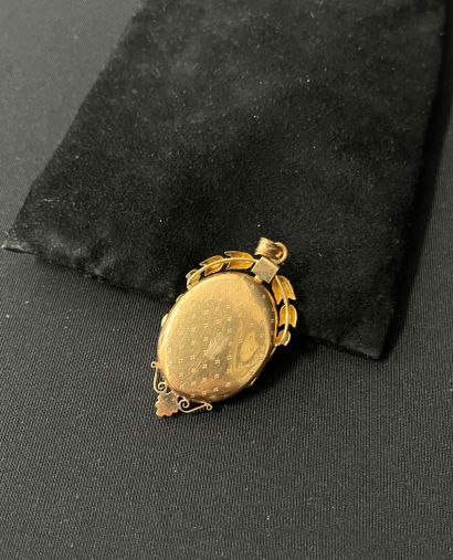 MEDAILLON in double-tone 750/°°° (18K) gold,...