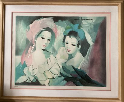 Marie LAURENCIN (1883-1956) 
Two young women.
Color...