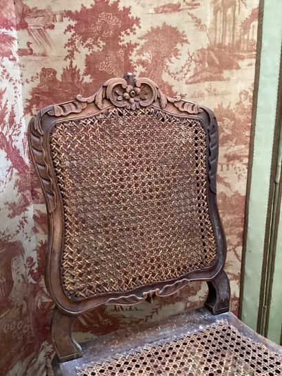 PAIRE DE CHAISES cannées d'époque Louis XV
A...