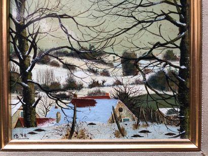 Michel BESZIE (1940)
Snowy landscape.
Oil...