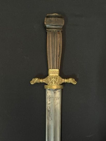DAGUE straight blade with double flutes carved...