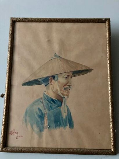 École VIETNAMIENNE du XXe siècle 
Deux portraits....